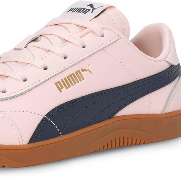 PUMA CLUB 5V5 Island Pink-Galactic Gray-GoldLEATHER LOW TOP TRAINERS - Picture 4 of 16